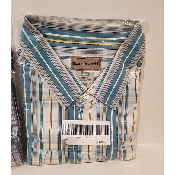 2 pack SCANDIA WOODS size 3XL Mens Short Sleeve pilot Shirt cotton with pockets - Picture 6 of 7